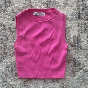Zara Hot Pink Sleeveless Knit Tank